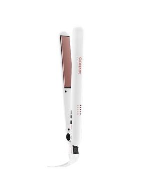 Conair White & Rose Gold Ceramic Hair Straightener - Sleek Styling